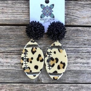 Leopard Football Earrings